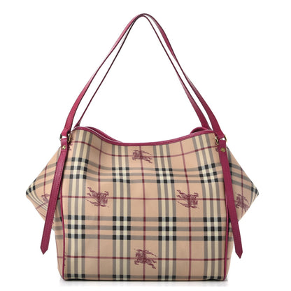 Burberry Haymarket Check Medium Canterbury Tote Bright Rhubarb Pink 1 of 13