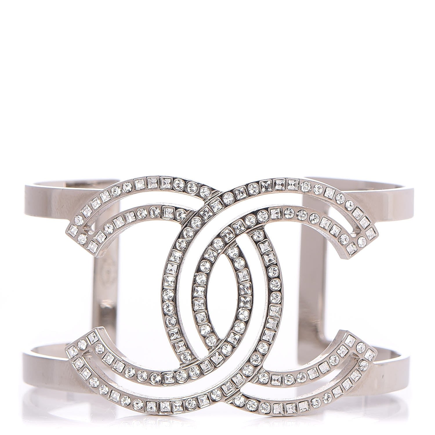 Chanel Crystal CC Cuff Silver 1 of 4