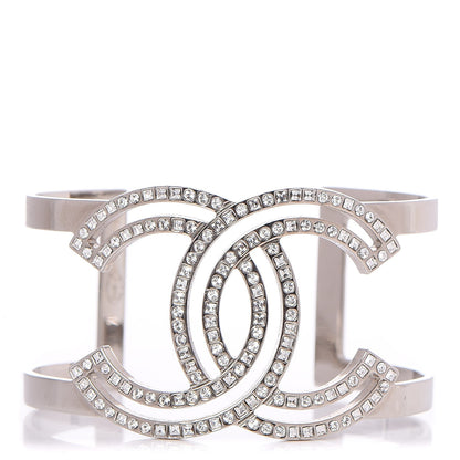 Chanel Crystal CC Cuff Silver 1 of 4