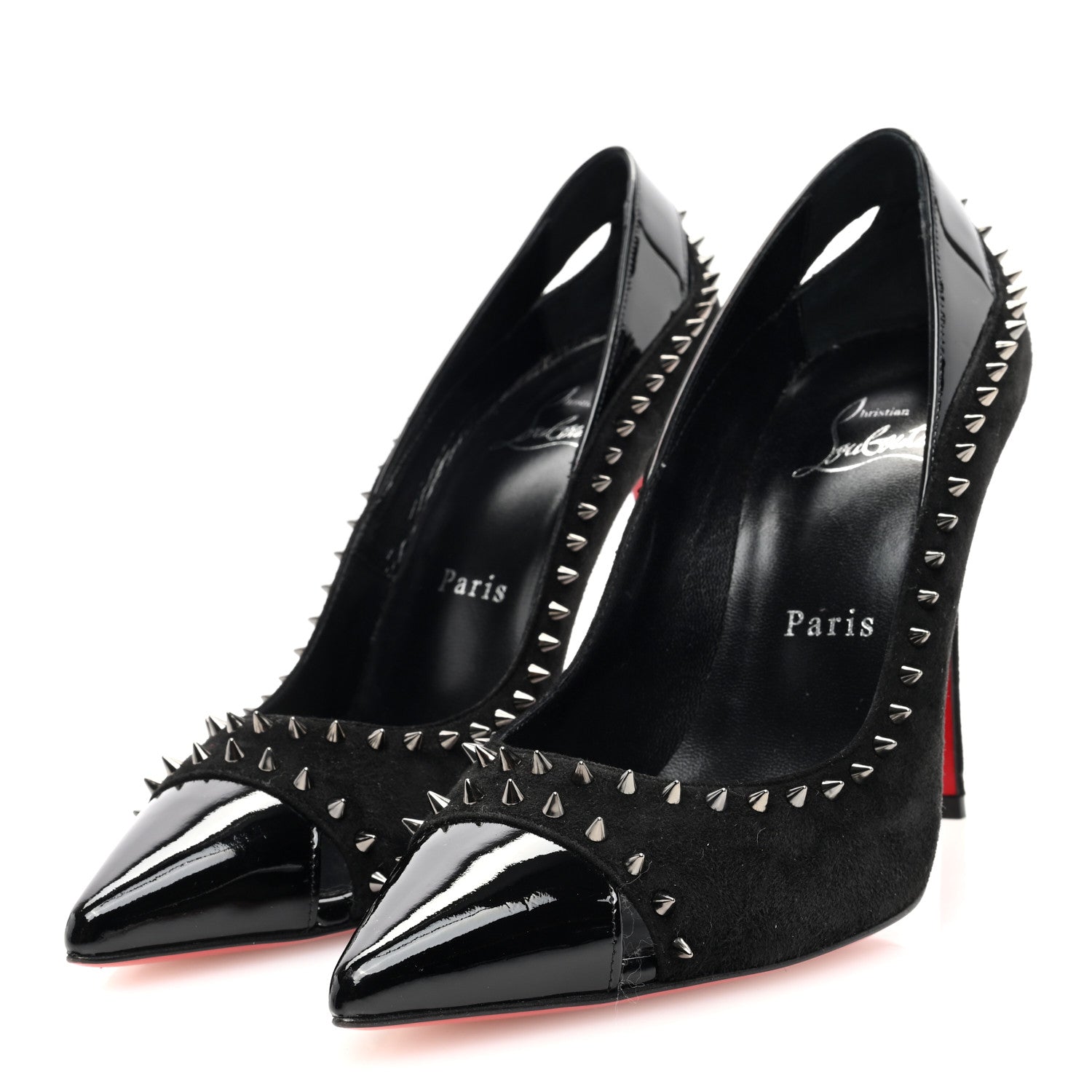 Christian Louboutin Veau Velours Duvette 100 Pumps 37 Black Gun 3 of 7
