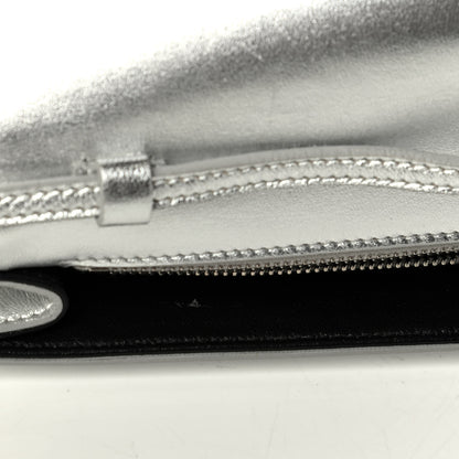 Saint Laurent Metallic Nappa Silk Fetiche Clutch Argento 7 of 7
