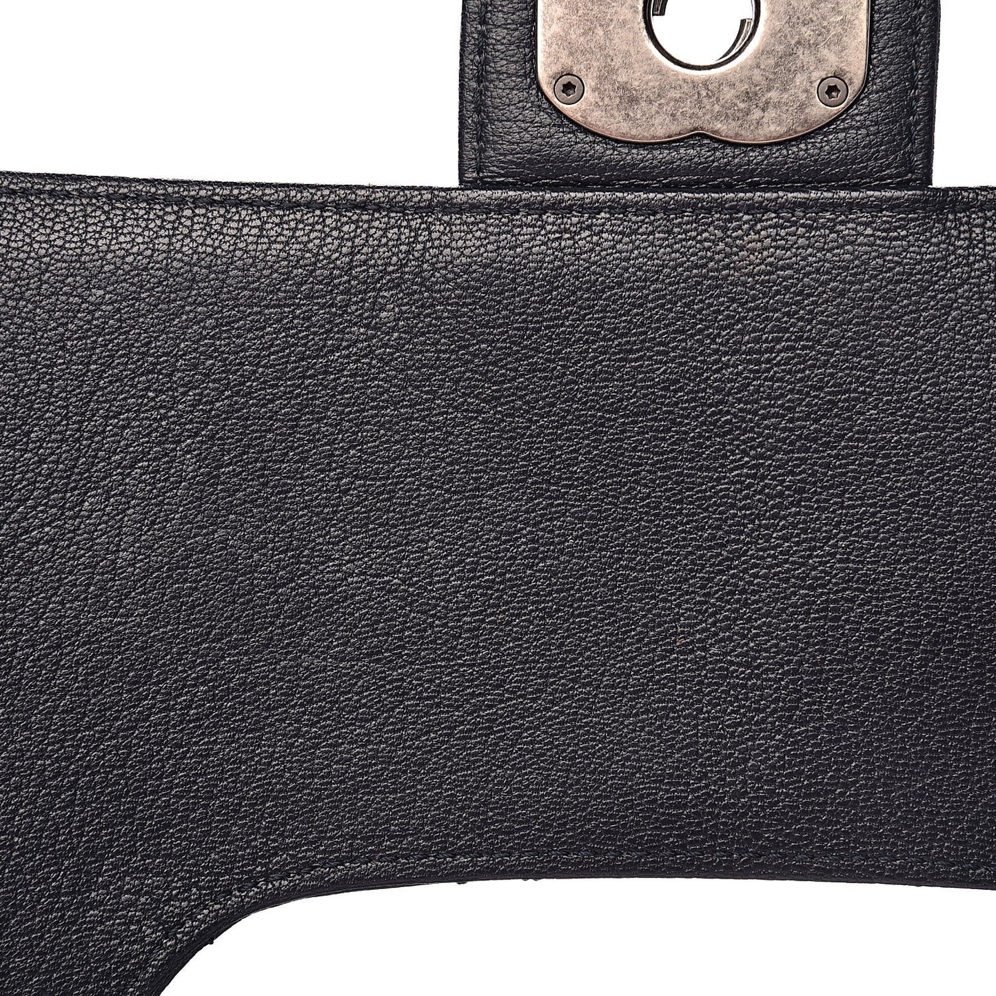 Goatskin Quilted Large Perfect Edge Flap Navy