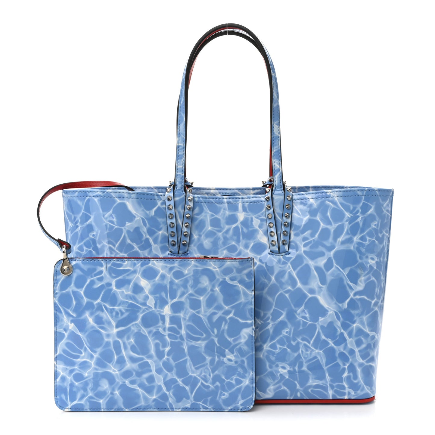 Patent Calfskin Splash Cabata Tote Blue