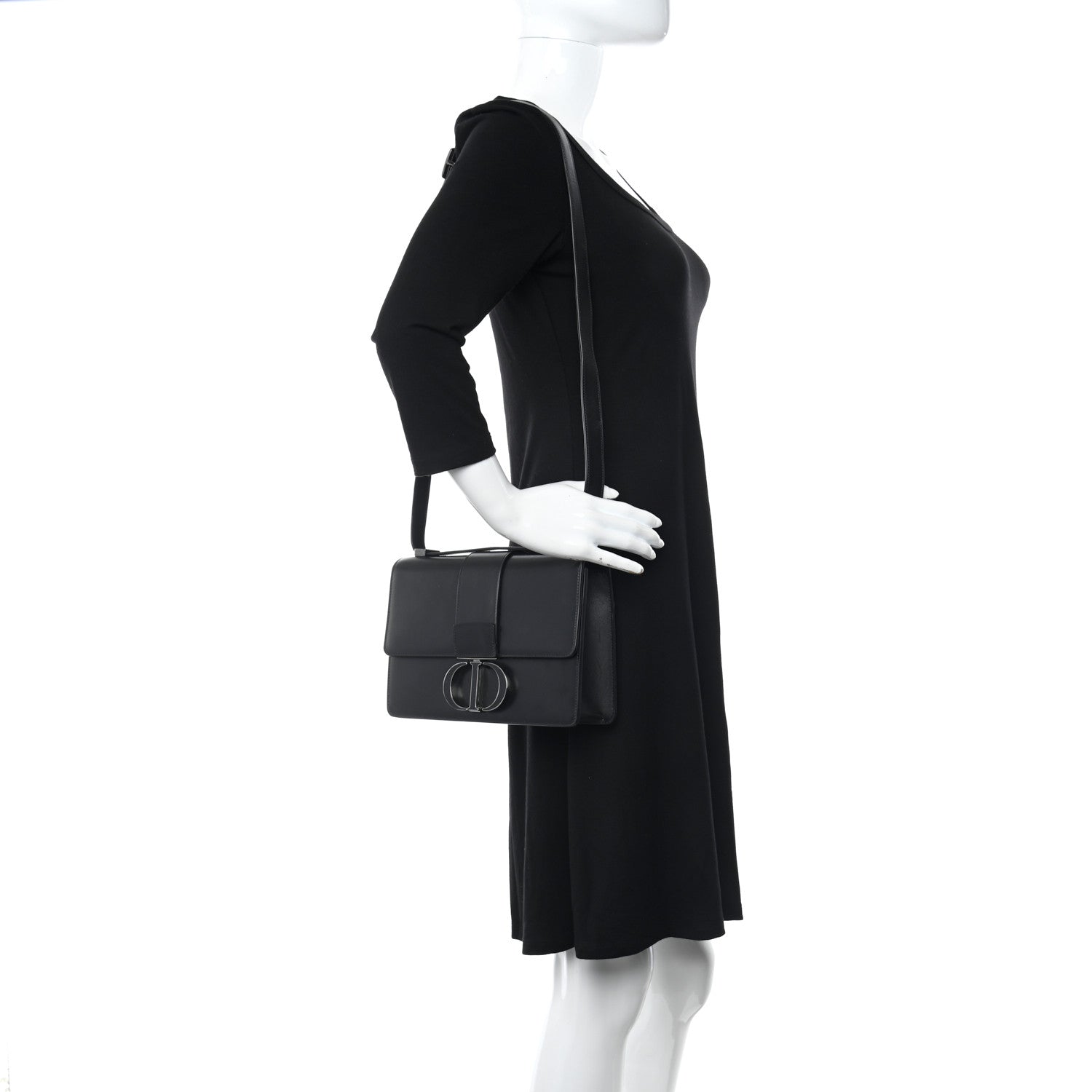 Christian Dior 30 Montaigne Flap Bag Black 2 of 12