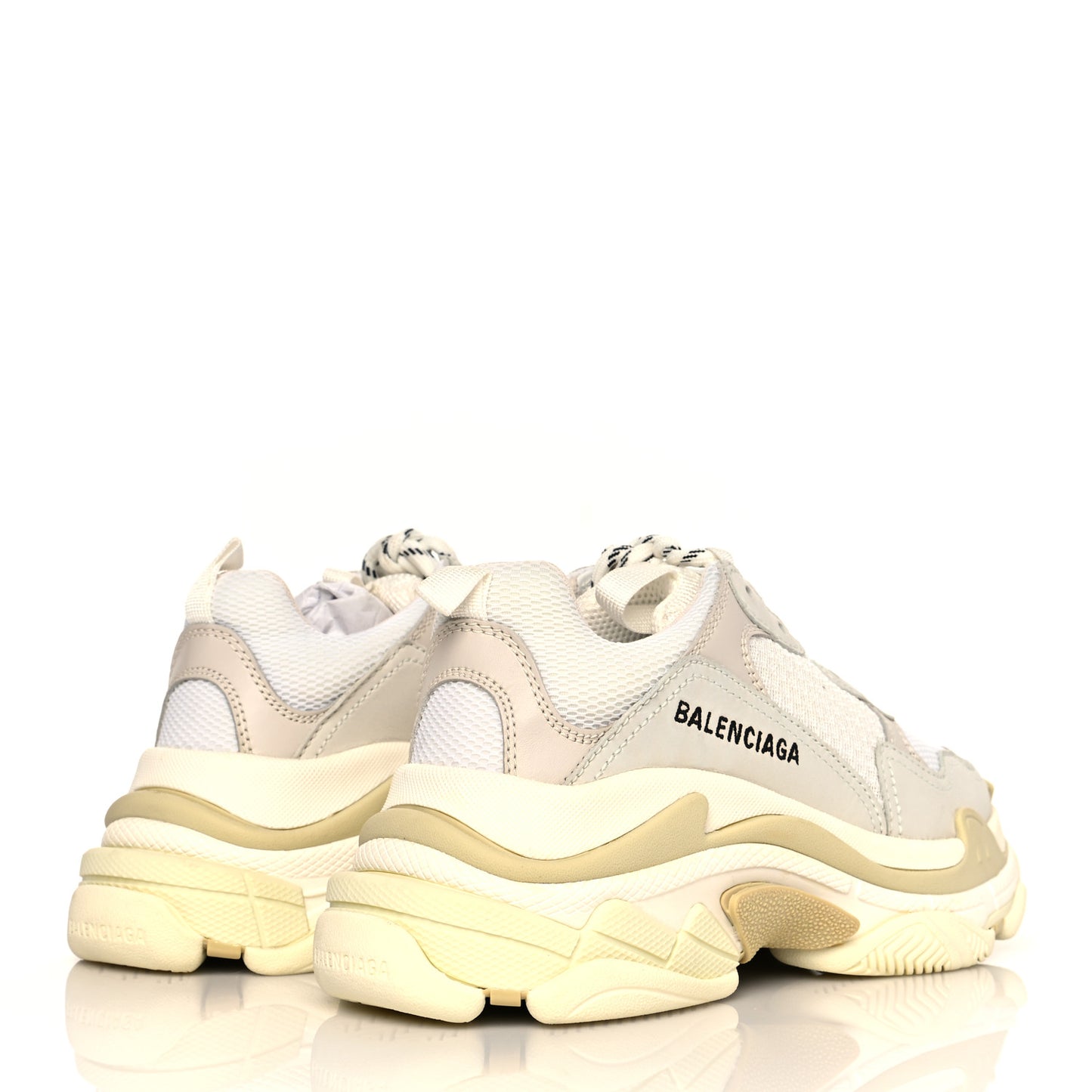 Fabric Mesh Womens Triple S Sneakers 37 White