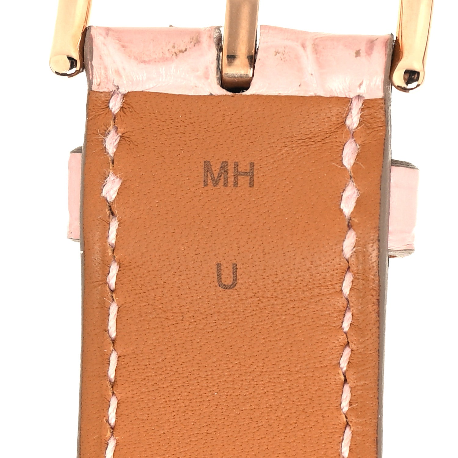 Hermes Matte Alligator Cape Cod Watch Strap Rose Pale 6 of 6
