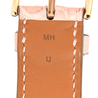 Hermes Matte Alligator Cape Cod Watch Strap Rose Pale 6 of 6