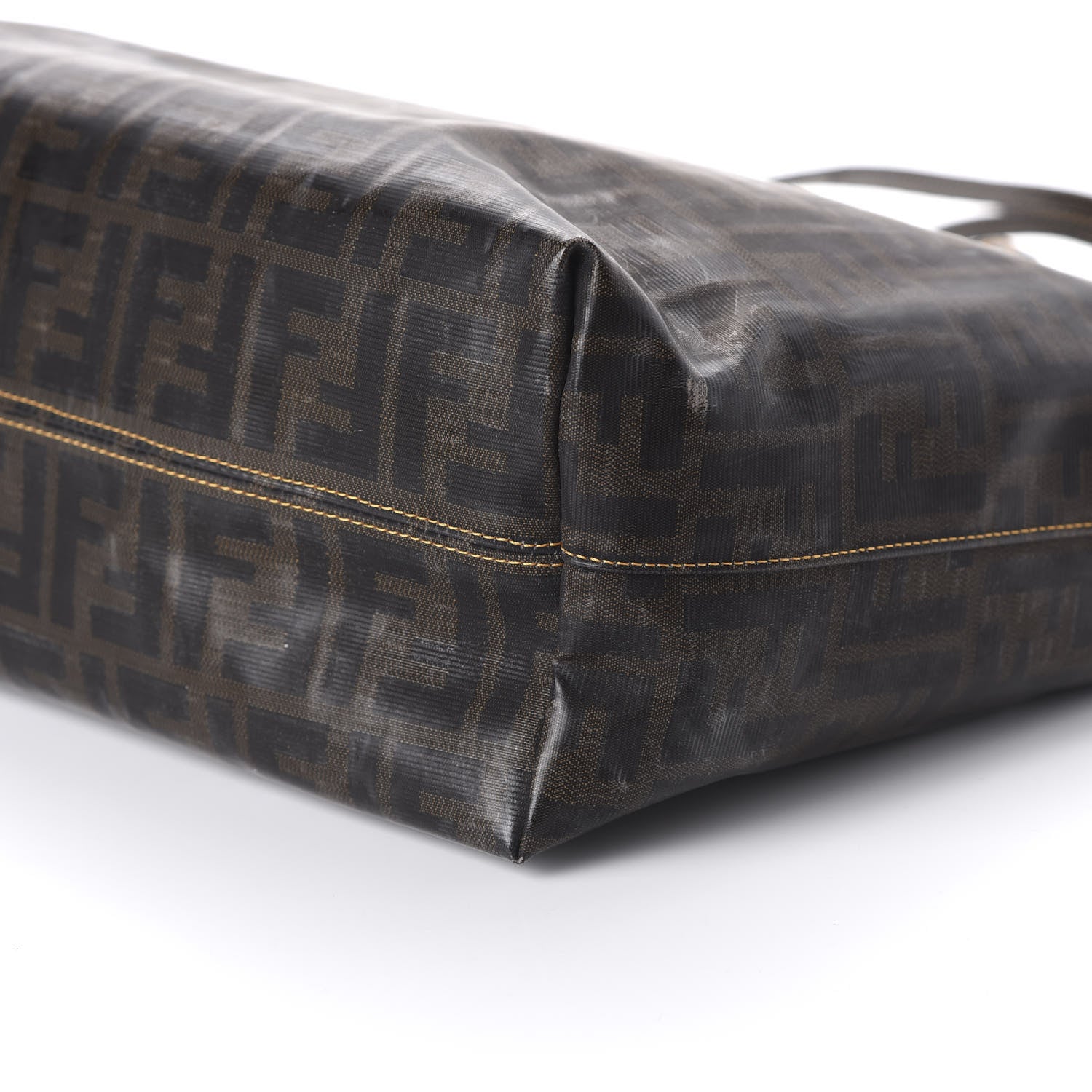 Fendi Zucca Spalmati Matrioska Small Roll Tote Tobacco Black 7 of 9