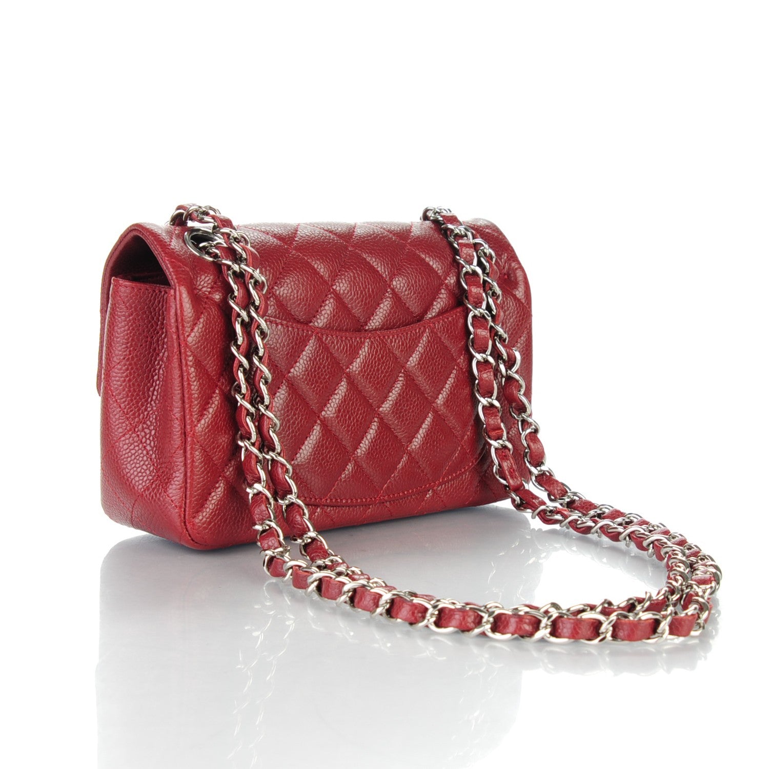 Chanel Caviar Quilted Mini Rectangular Flap Dark Red 3 of 9