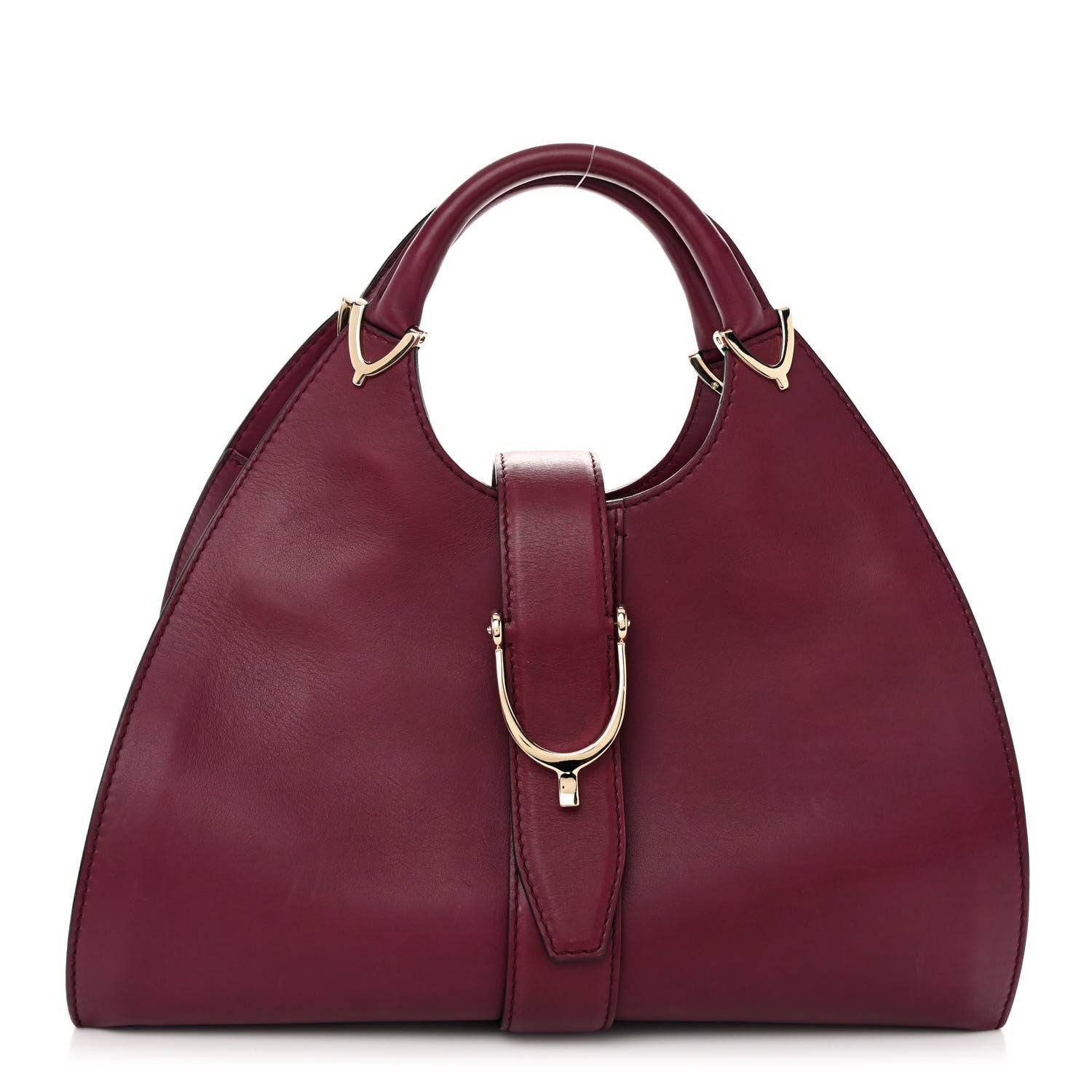 Gucci Calfskin Medium Stirrup Top Handle Bag Cherry Gloss 1 of 11