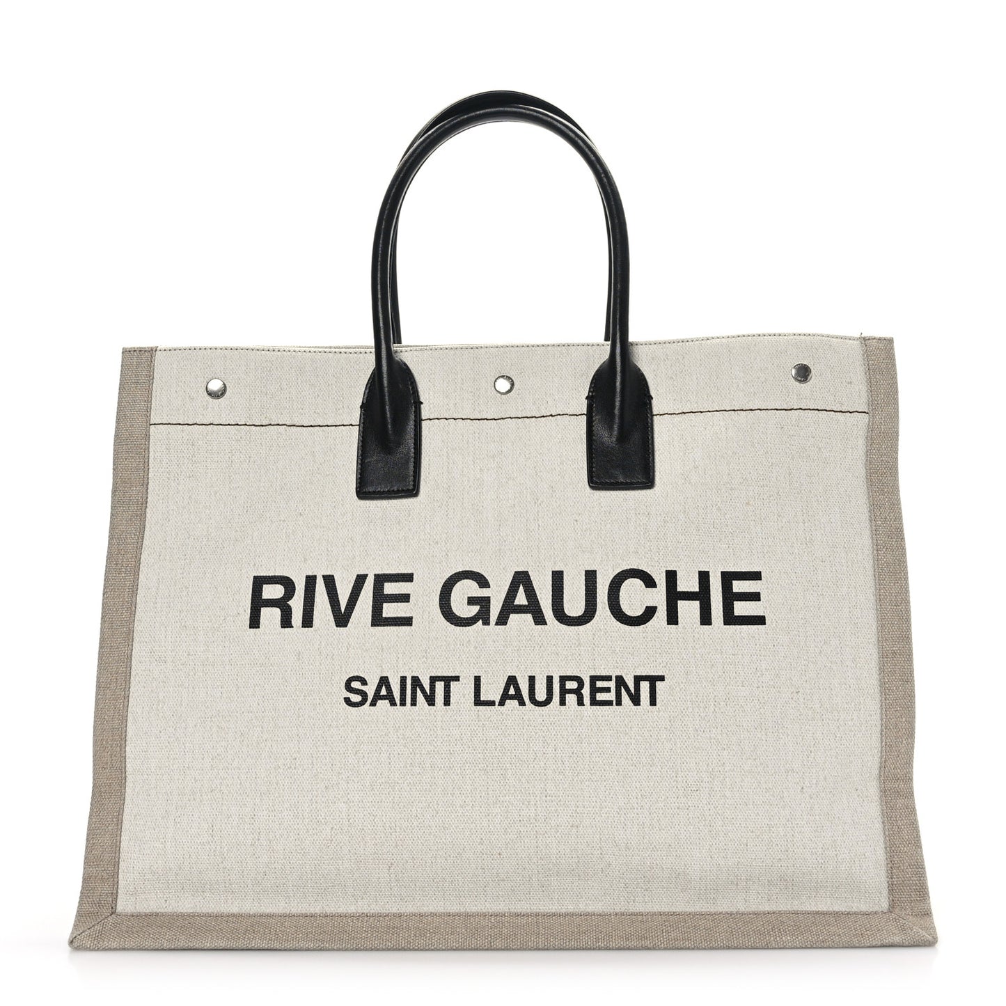 Linen Calfskin Rive Gauche Tote Optic White