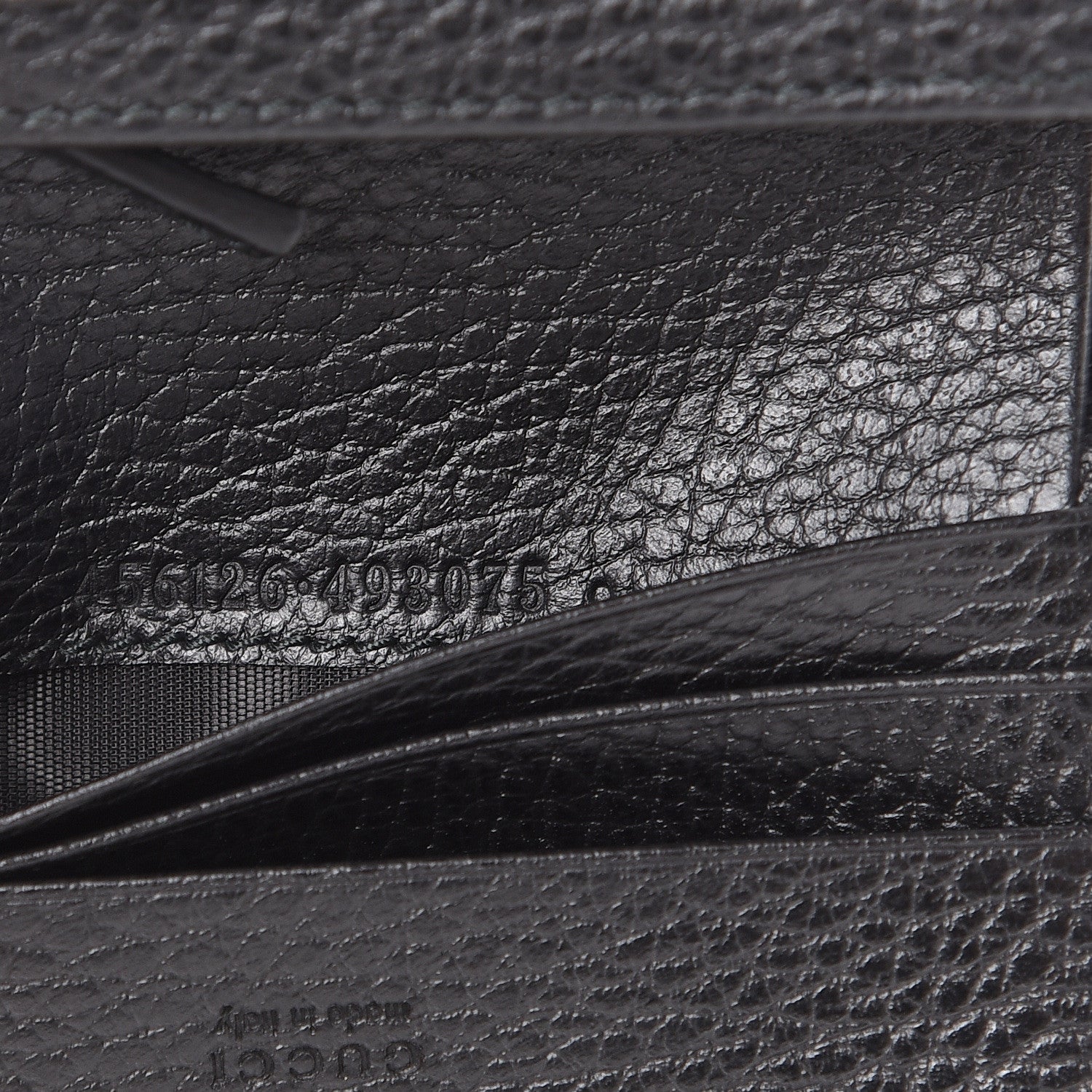 Gucci Pebbled Calfskin GG Marmont Card Case Black 6 of 8