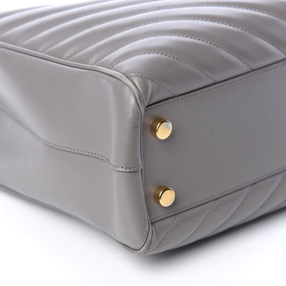 Saint Laurent Smooth Calfskin Matelasse Chevron Monogram Shopping Bag Grey 5 of 23