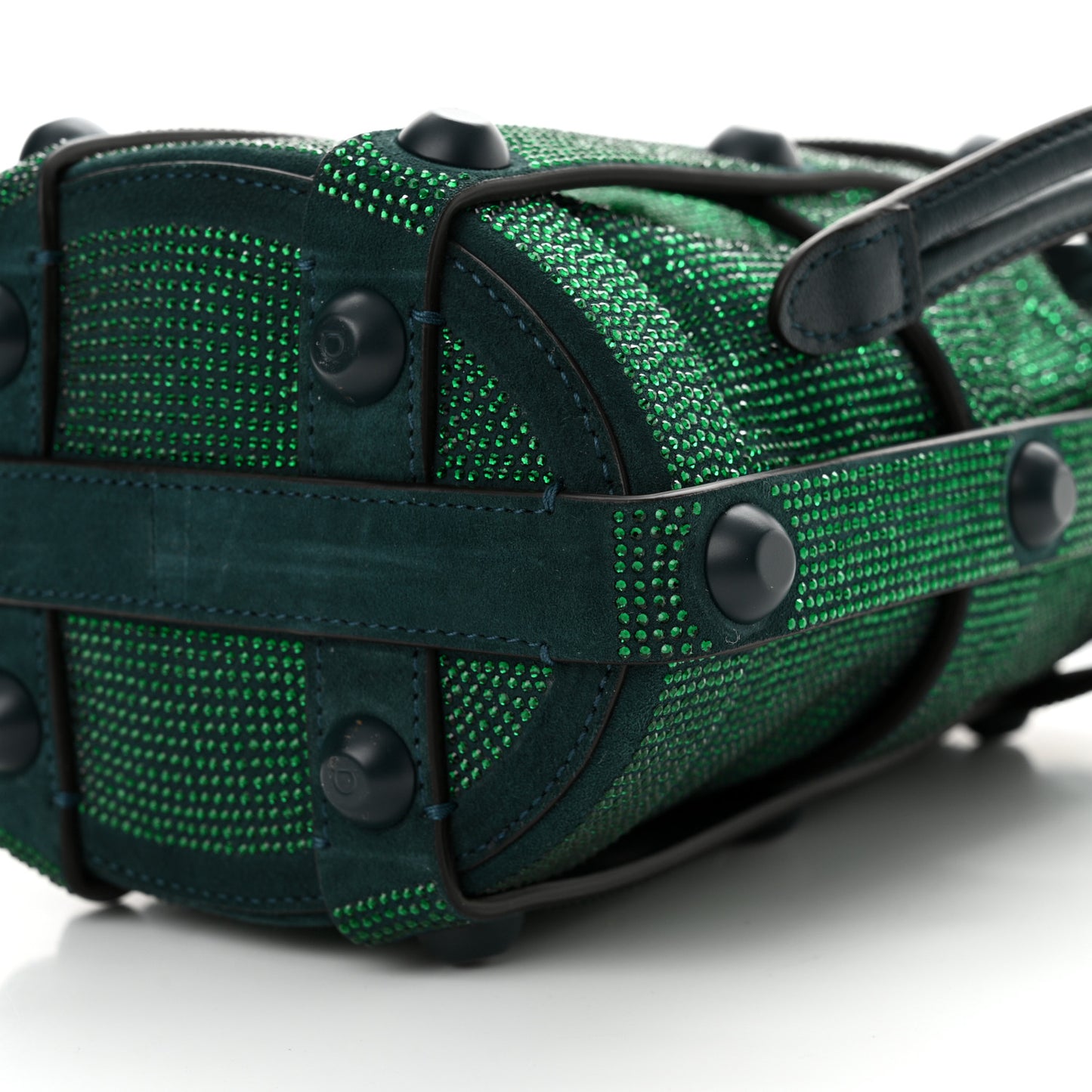 Calfskin Crystal Cage Bag Divisa Green