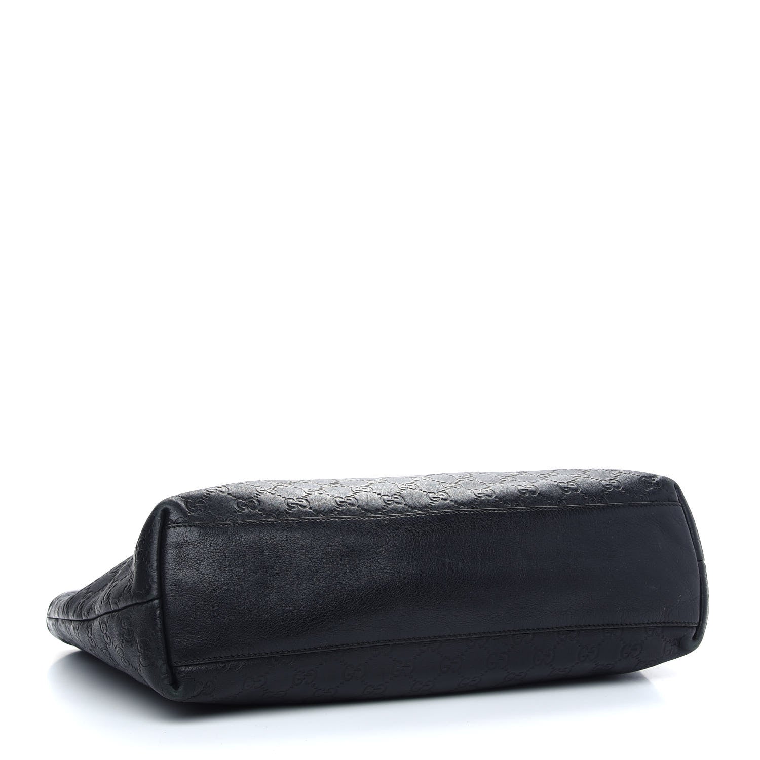 Gucci Guccissima Medium Zippered Shopping Tote Black 3 of 9