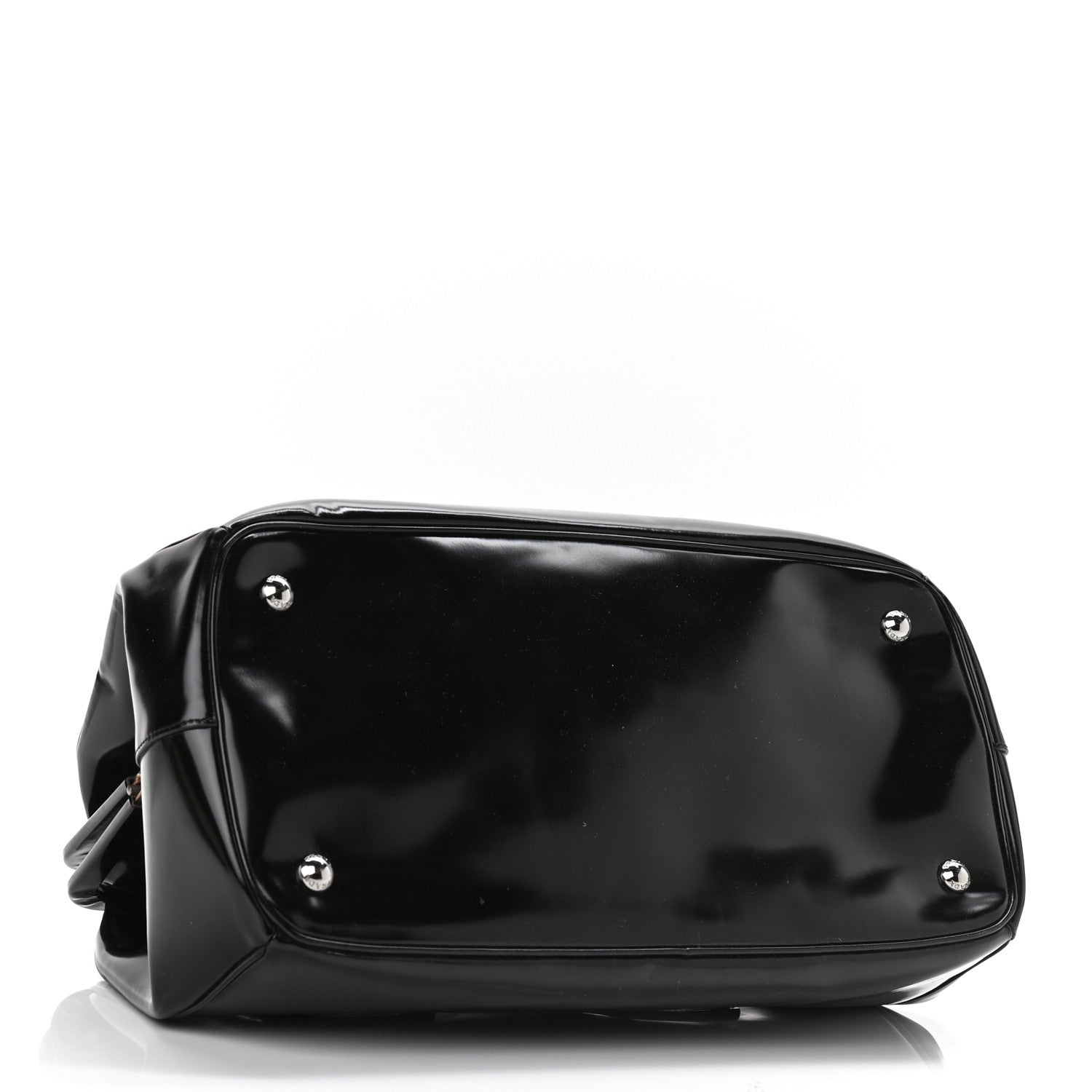 Prada Vernice Kisslock Satchel Black 3 of 12
