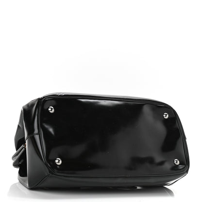 Prada Vernice Kisslock Satchel Black 3 of 12