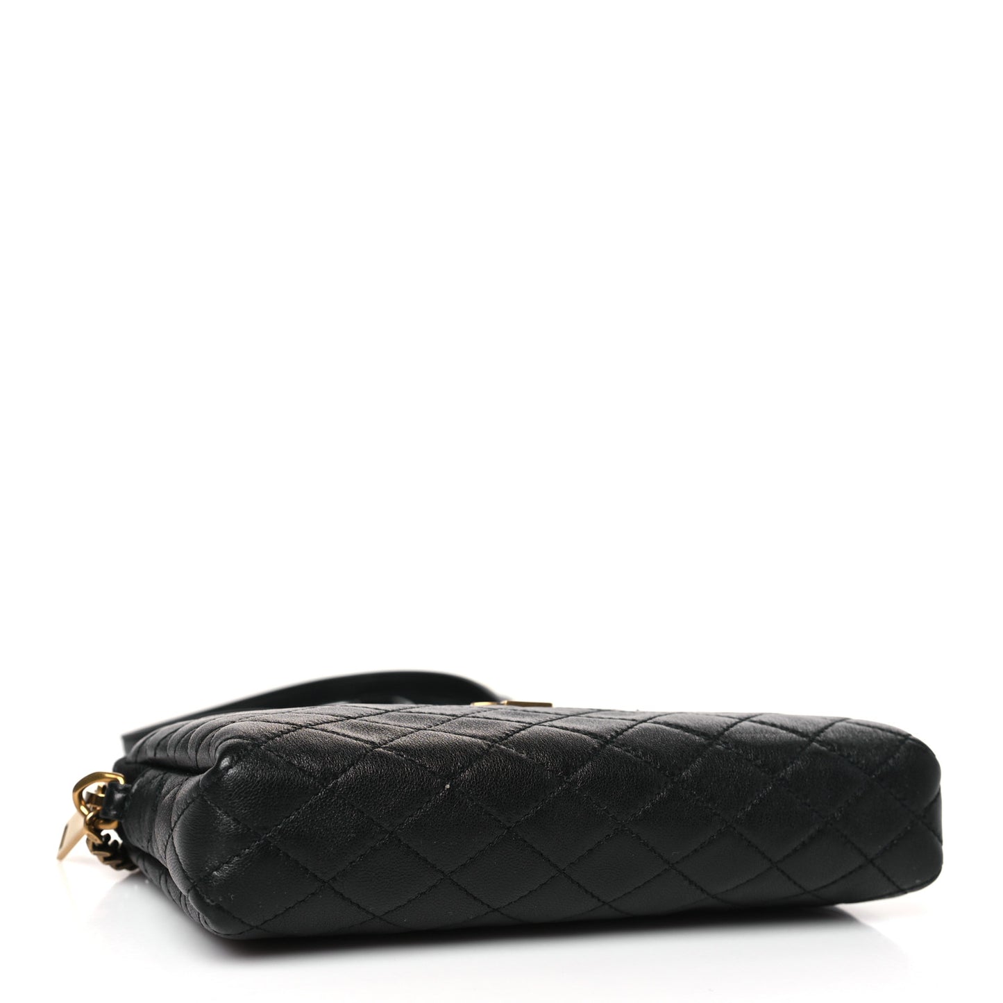 Lambskin Quilted Gaby Zipped Pouch Black