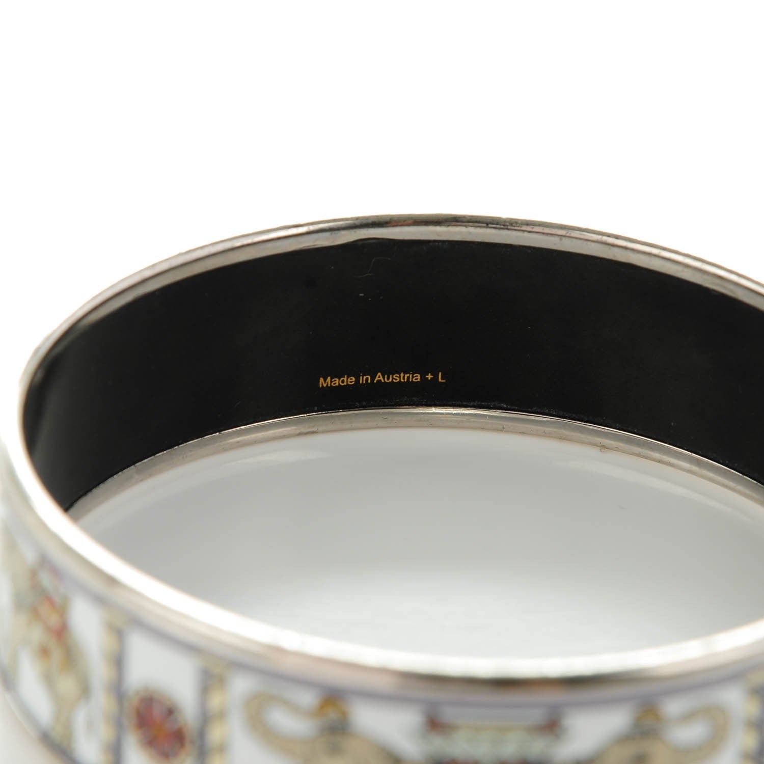 Hermes Enamel Printed Elephant Torana Wide Bracelet 70 4 of 5
