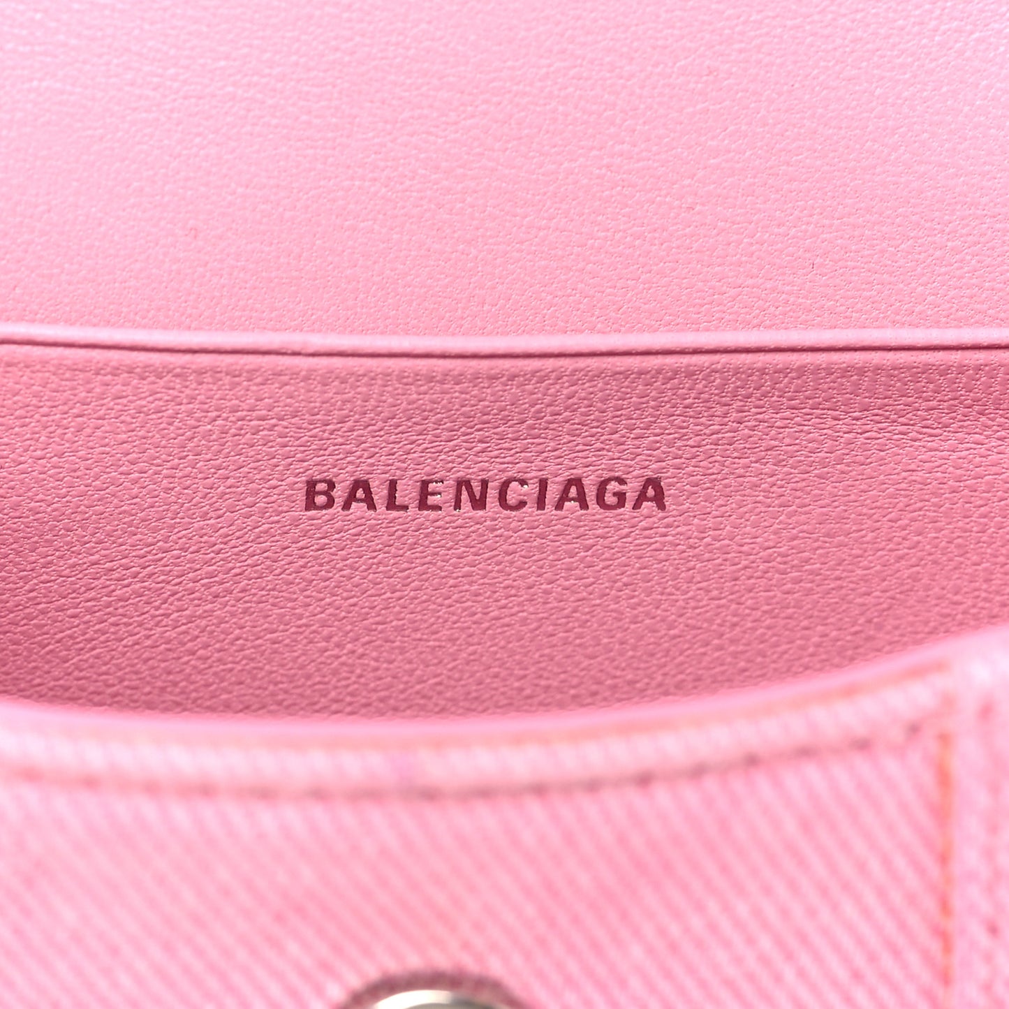Washed Denim Hourglass Top Handle Bag Mini Denim Pink