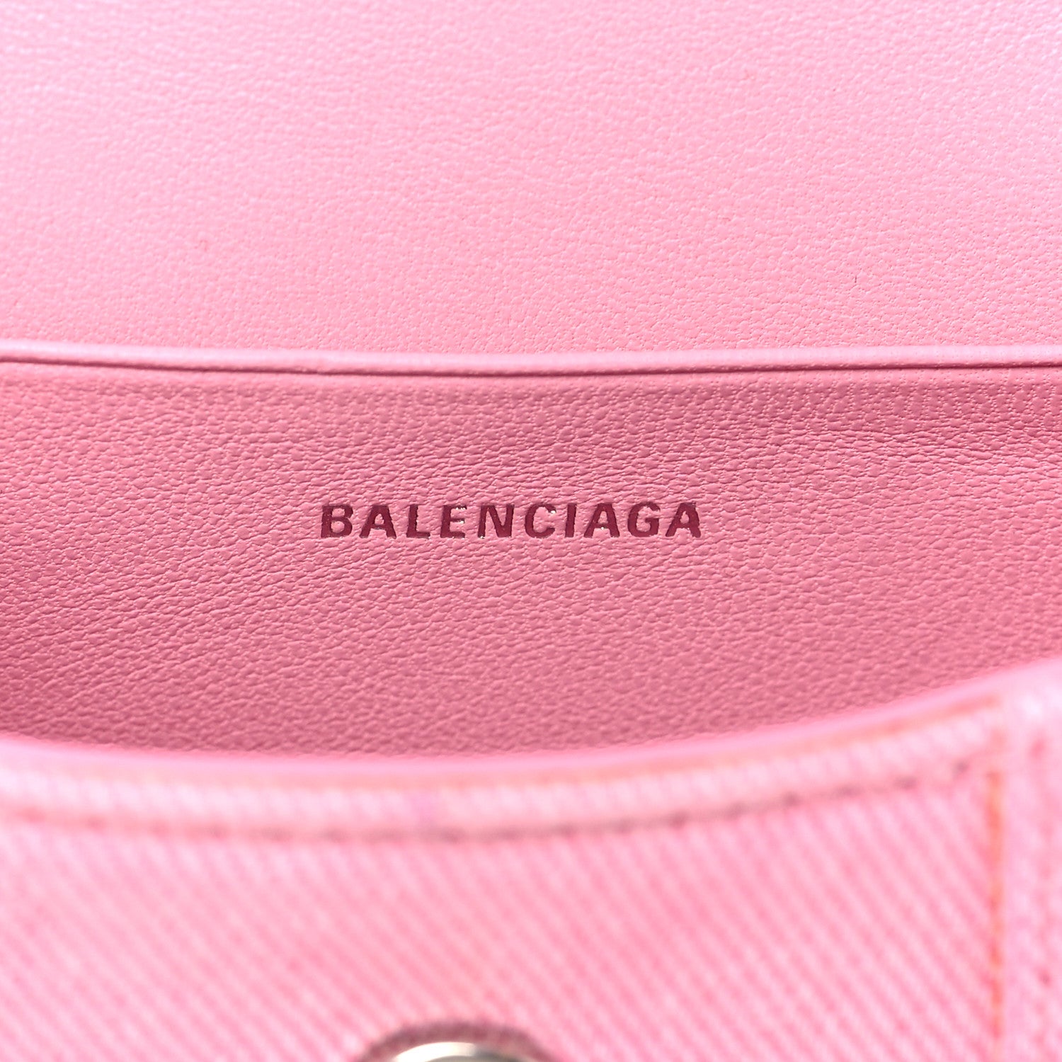 Balenciaga Washed Denim Hourglass Top Handle Bag Mini Denim Pink 6 of 10
