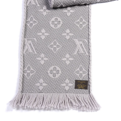 Louis Vuitton Wool Silk Logomania Scarf Pearl Grey 2 of 3