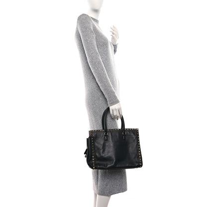 Valentino Garavani Vitello Small Rockstud Top Handle Tote Black 2 of 9