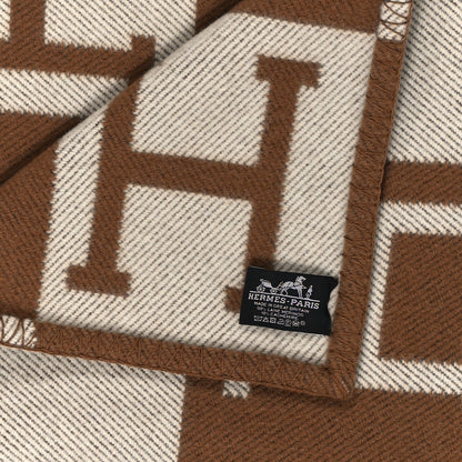 Hermes Wool Cashmere Avalon Blanket Ecru Camel 3 of 3