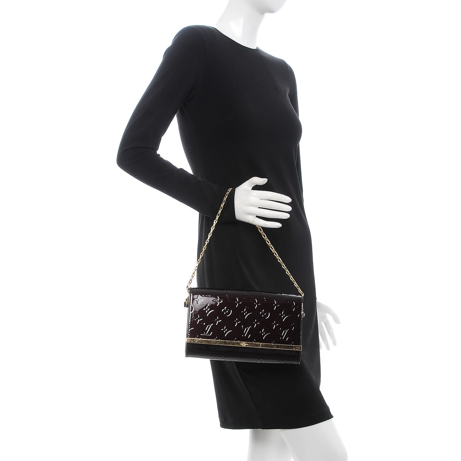 Louis Vuitton Vernis Ana Clutch Amarante 3 of 10