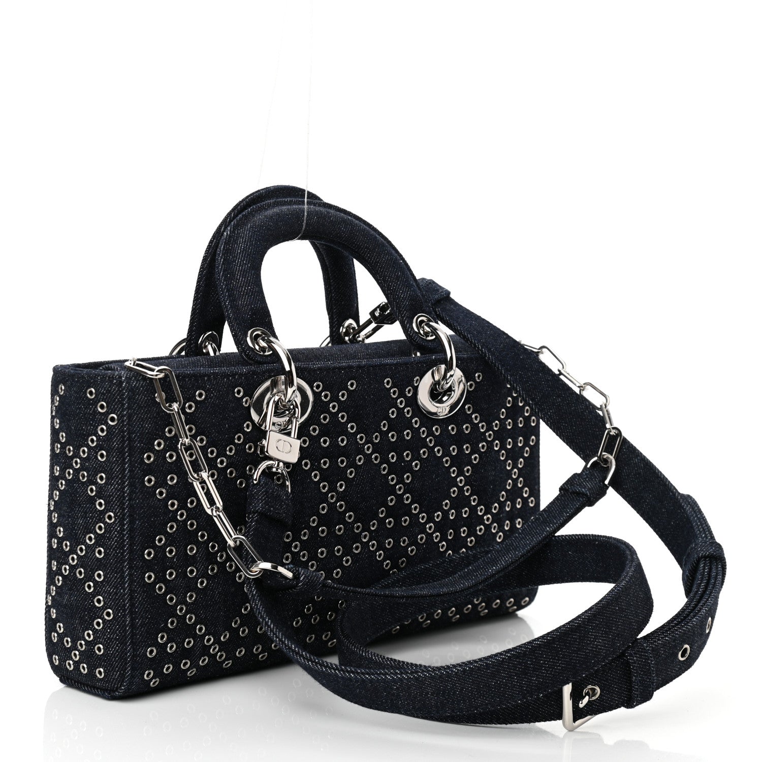 Christian Dior Denim Cannage East West Lady Dior Black 3 of 9