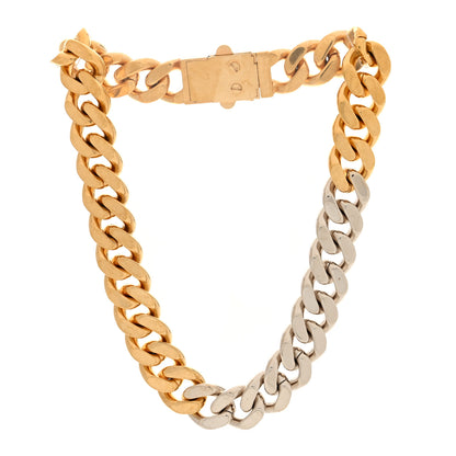 Saint Laurent Metal Curb Chain Necklace Gold Silver 3 of 4