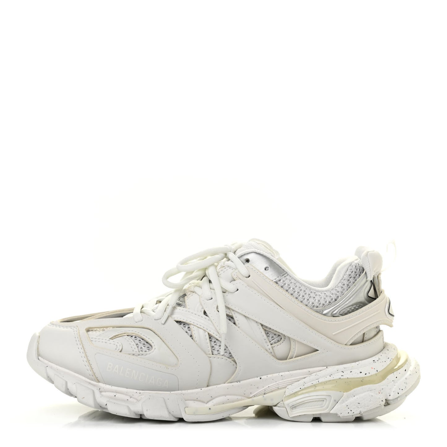 Rubber Mesh Fabric Monocolor Recycled Sole Womens Track Sneakers 39 White