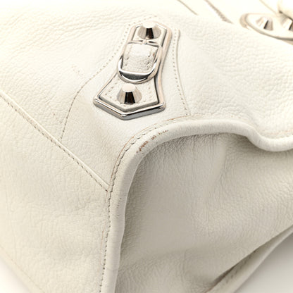 Balenciaga Chevre Silver Metallic Edge Hardware City White 10 of 17