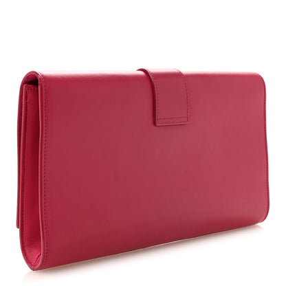 Saint Laurent Calfskin Classic Y Ligne Clutch Fuchsia 3 of 13
