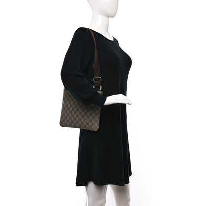 Gucci GG Supreme Monogram Small Flat Messenger Bag Dark Brown 2 of 10
