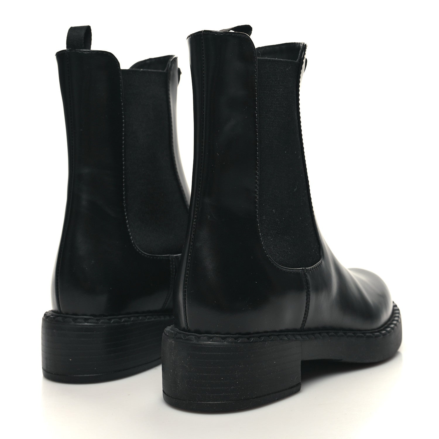 Prada Spazzolato Metal Triangle Logo 50mm Chelsea Boots 38 Black 4 of 8