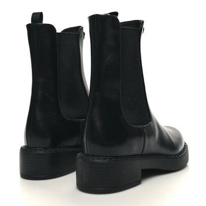 Prada Spazzolato Metal Triangle Logo 50mm Chelsea Boots 38 Black 4 of 8