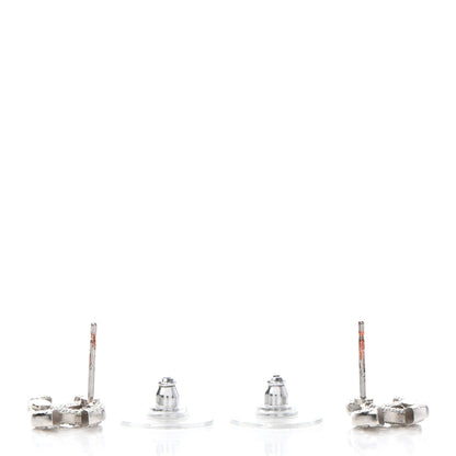 Chanel Crystal Mini Timeless CC Earrings Silver 3 of 4