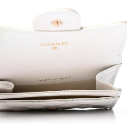 Chanel Iridescent Lambskin Quilted Flap Card Holder Wallet Ivory 4 of 4