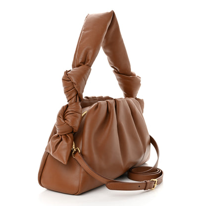 Miu Miu Nappa Knot Top Handle Shoulder Bag Cognac 3 of 11