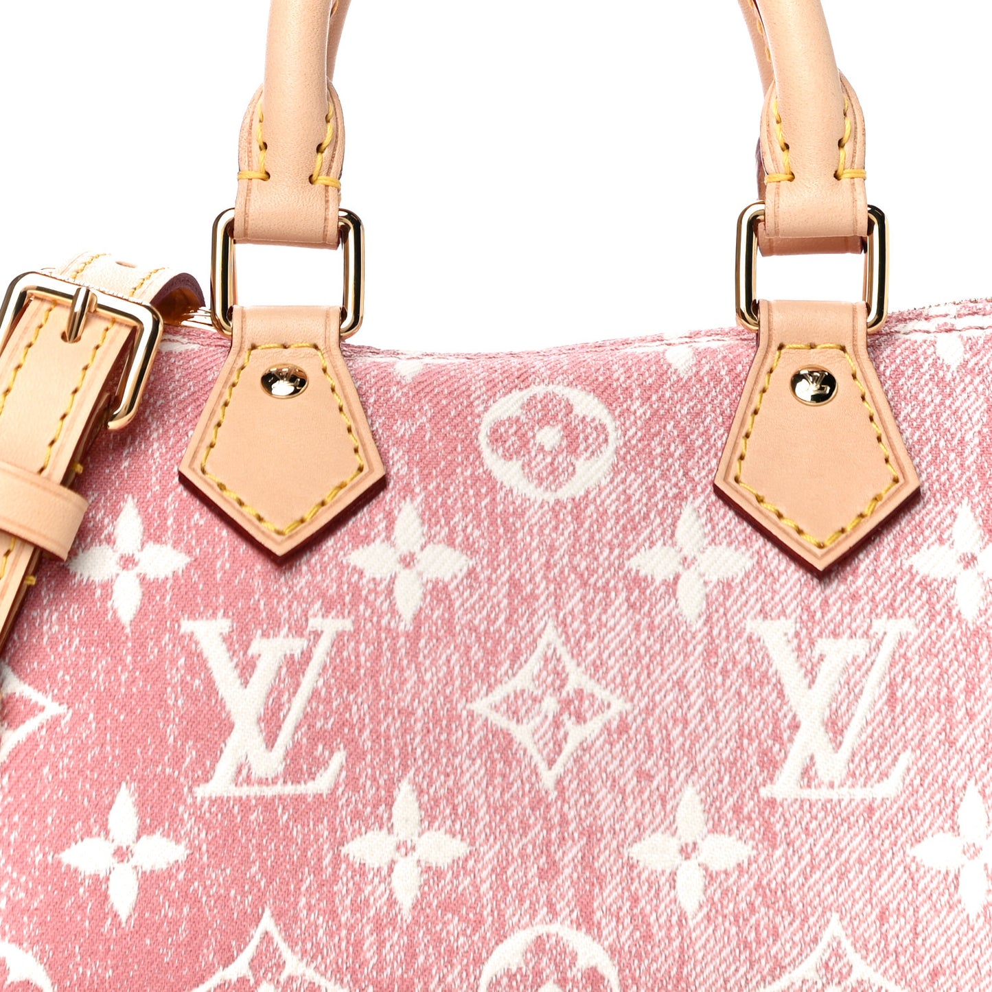 Monogram Jacquard Denim Nano Speedy Bandouliere Pink
