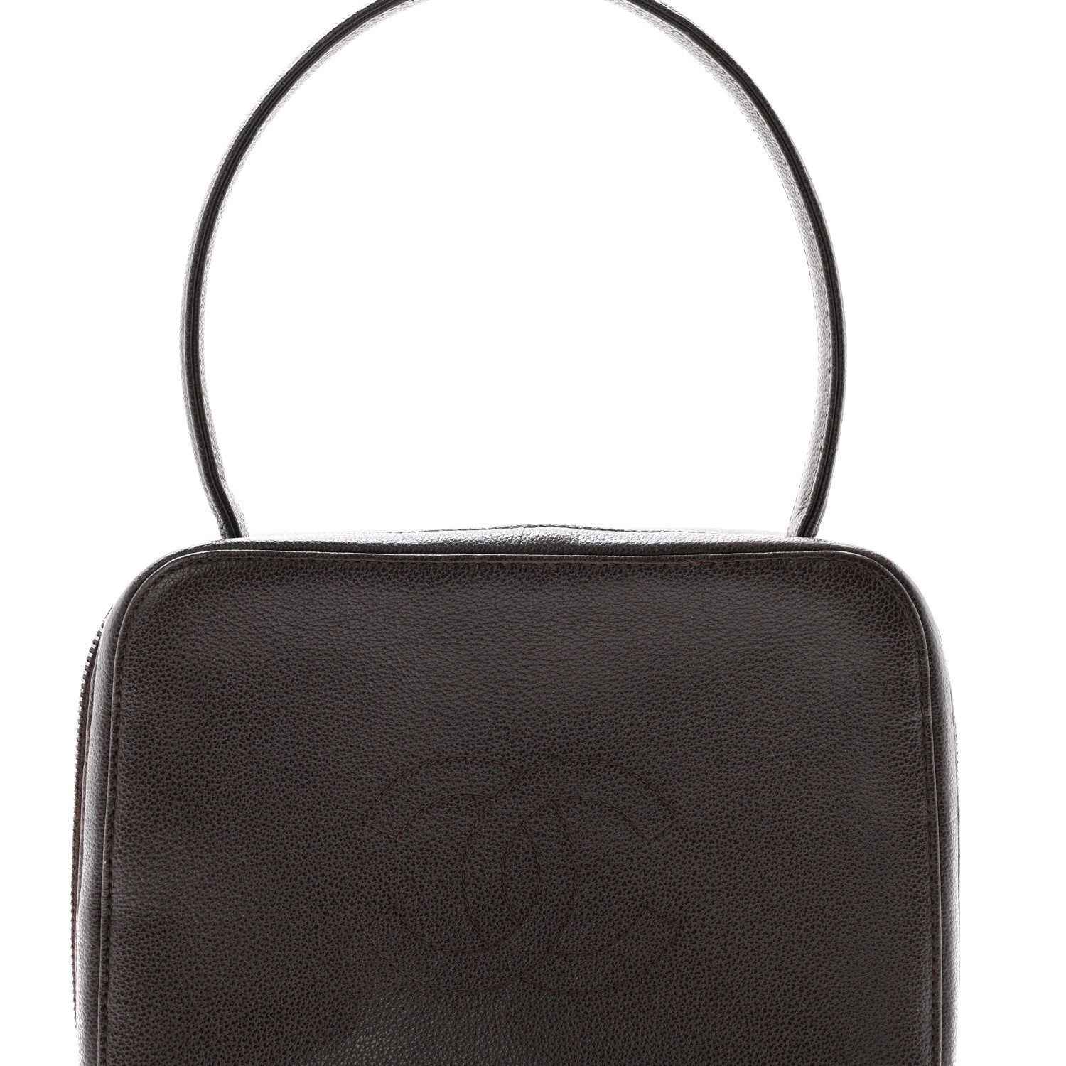 Chanel Grained Calfskin Timeless CC Vanity Case Dark Brown 9 of 12