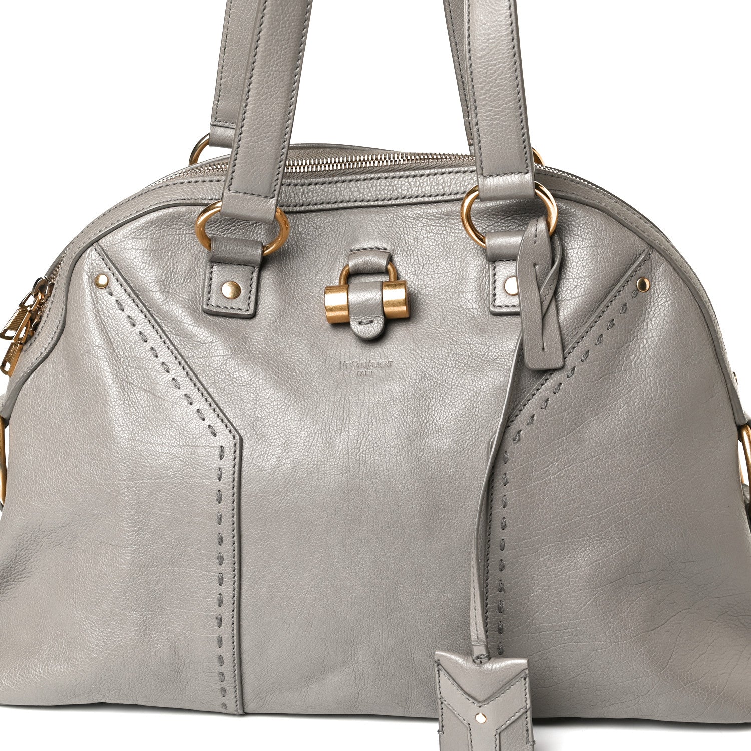 Saint Laurent Calfskin Large Muse Gray 7 of 20