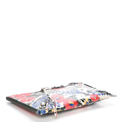Balenciaga Agneau Classic Hardware Fleurs Small Pouch Beige Red Green 4 of 8