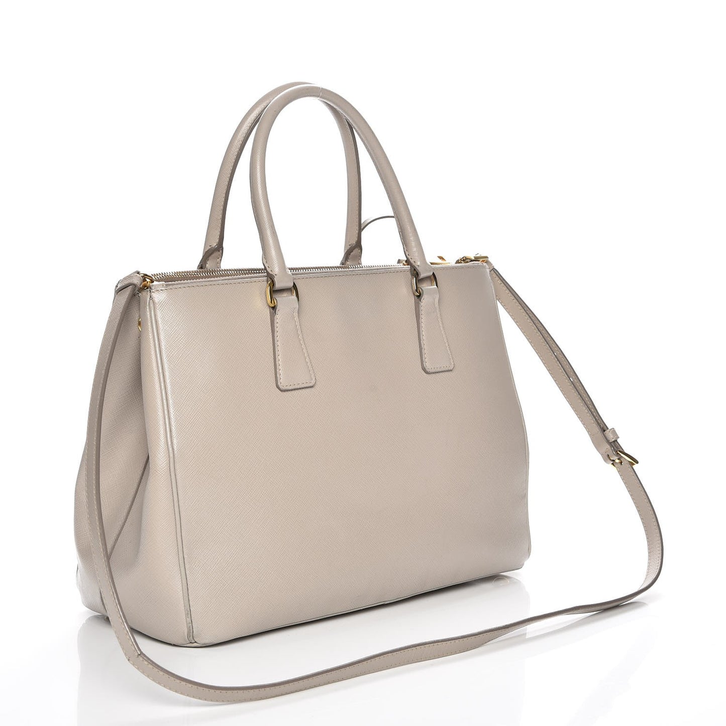 Saffiano Medium Galleria Double Zip Tote Pomice
