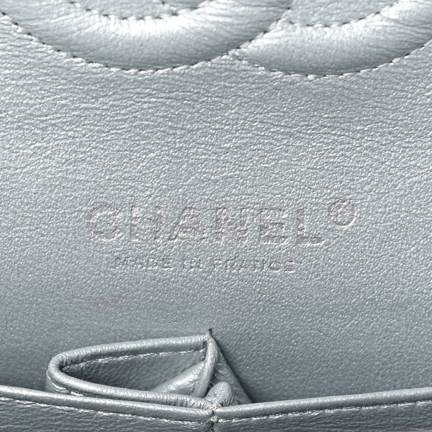 Chanel Metallic Lambskin Quilted Medium Double Flap Silver 6 of 10