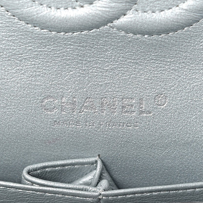 Chanel Metallic Lambskin Quilted Medium Double Flap Silver 6 of 10
