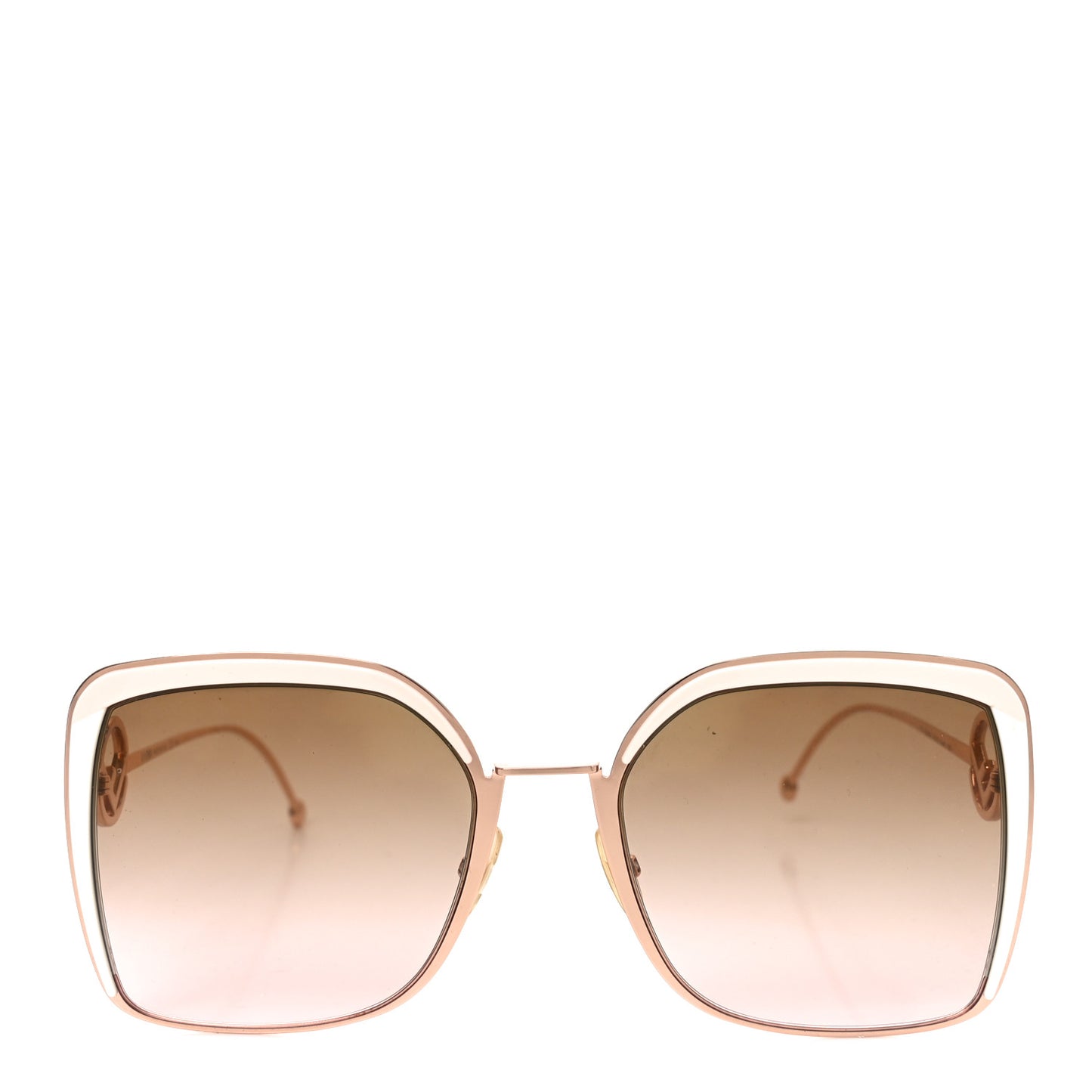 Metal Acetate F is Fendi Square Sunglasses FF 0294/S Rose Gold