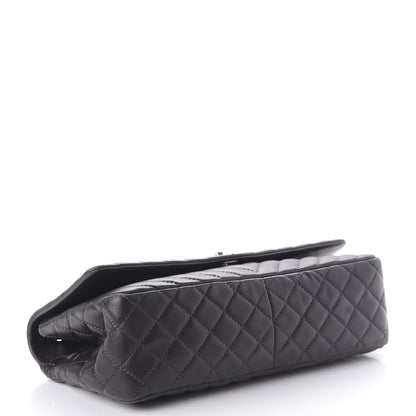 Chanel Lambskin Chevron Quilted Large Surpique Flap Dark Grey 4 of 11
