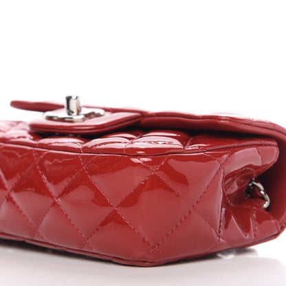 Chanel Patent Calfskin Quilted Extra Mini Rectangular Flap Red 7 of 10